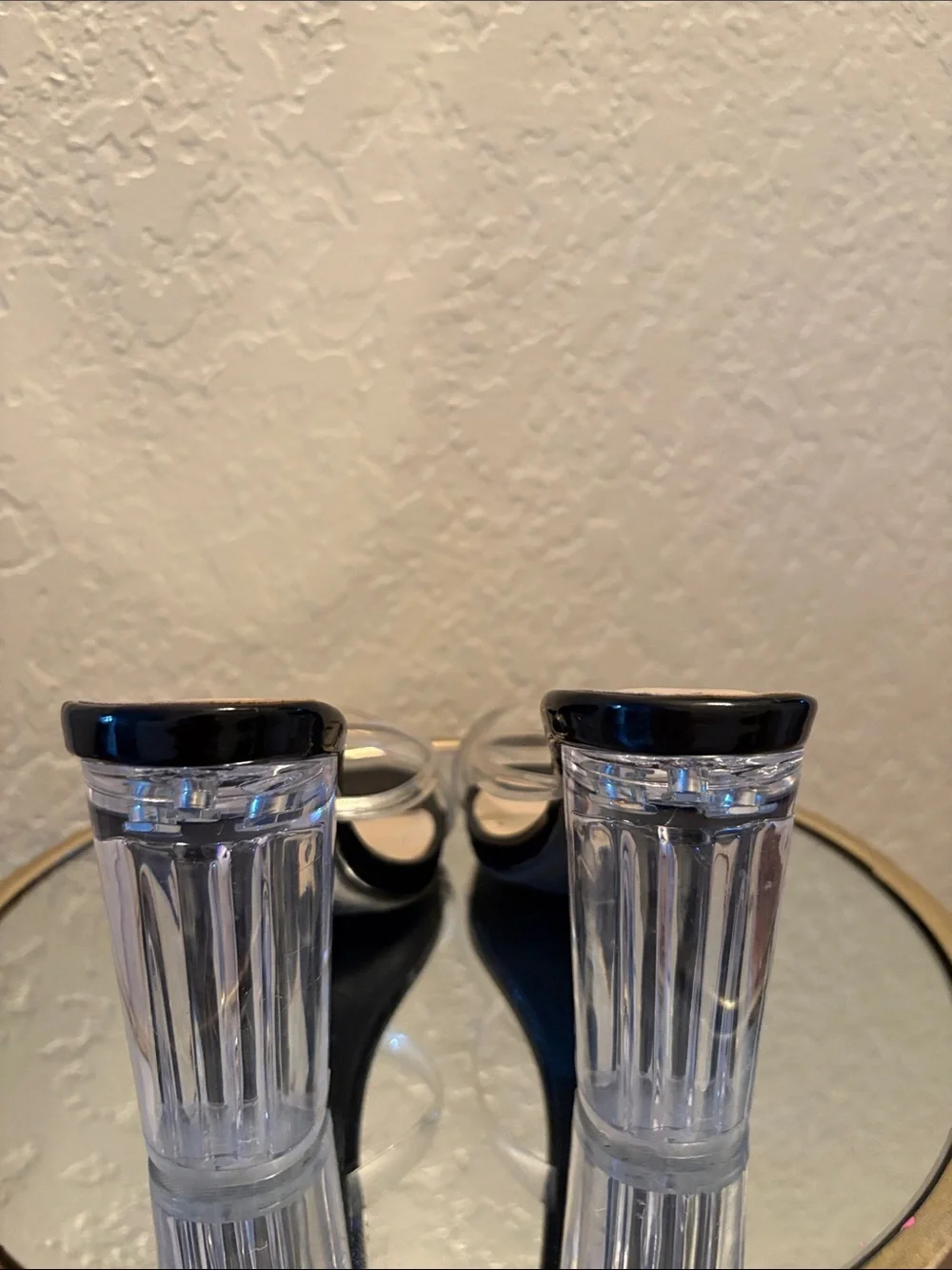 Wild Diva Black Sandals with Clear Straps and Lucite Block Heels - Picture 3 of 3